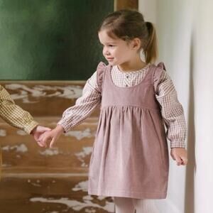 Pehr girls corduroy pinafore dress size 8 EUC